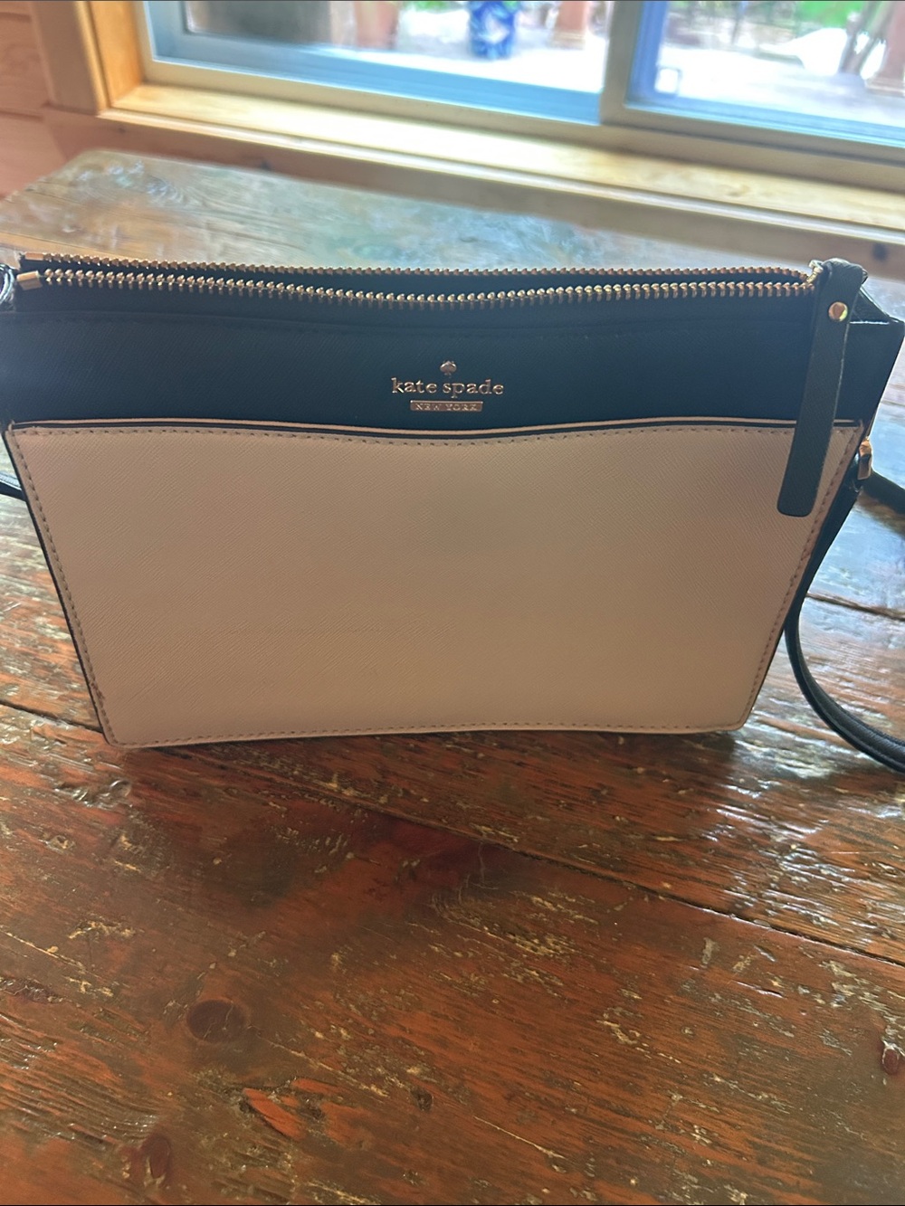 kate spade Black and Cream Two-Tone Crossbody Bag
